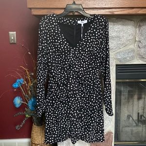 Likely Corinne Dress Black & White Polkadots